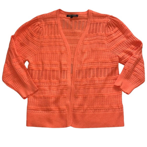 Kathy Ireland Knit Cardigan Orange Size L - Picture 3 of 5